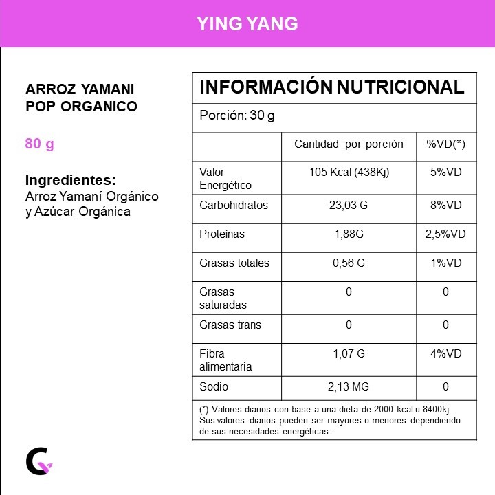 Arroz yamaní POP orgánico x80g