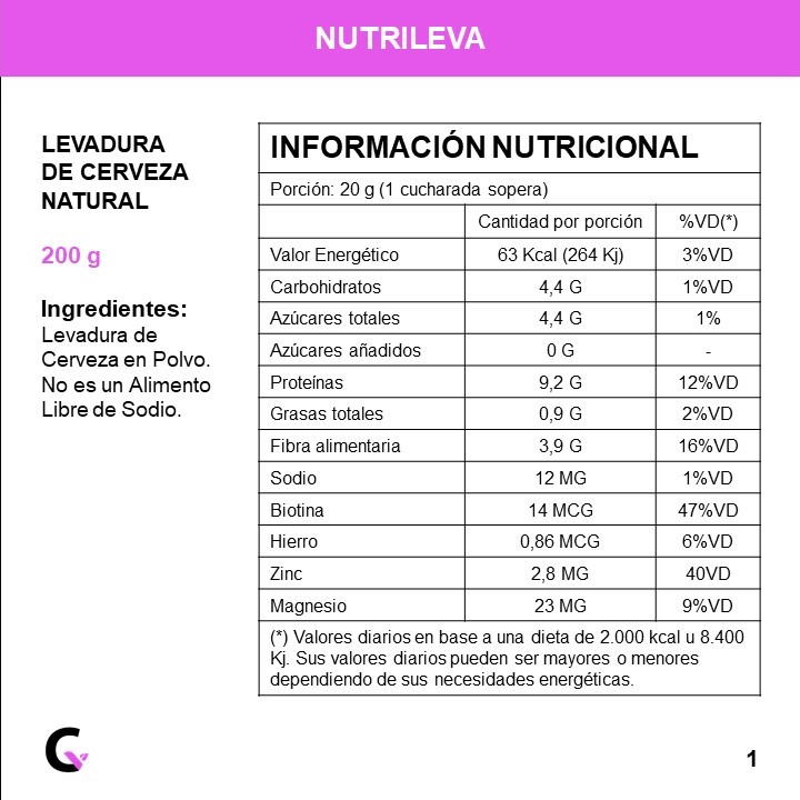 Levadura de cerveza NATURAL x200g