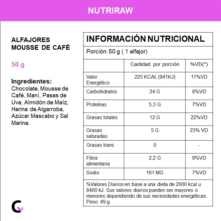 Caja x 8 alfajor &quot;mousse de café&quot;