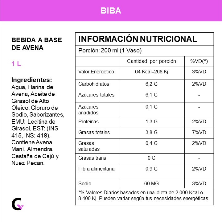 BEBIDA de AVENA x1l - Biba