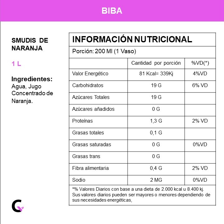 SMUDIS de NARANJA x1l - Biba