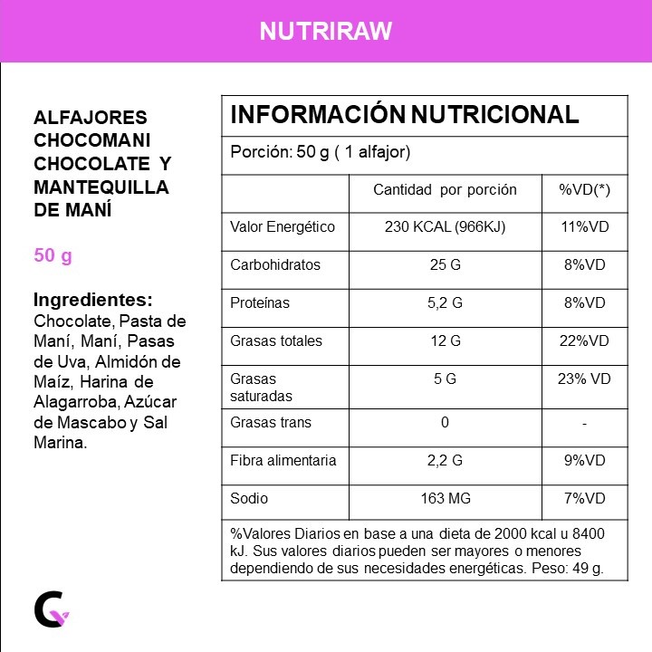 Caja x 8 alfajor &quot;chocomaní&quot; (chocolate y mantequilla de maní)