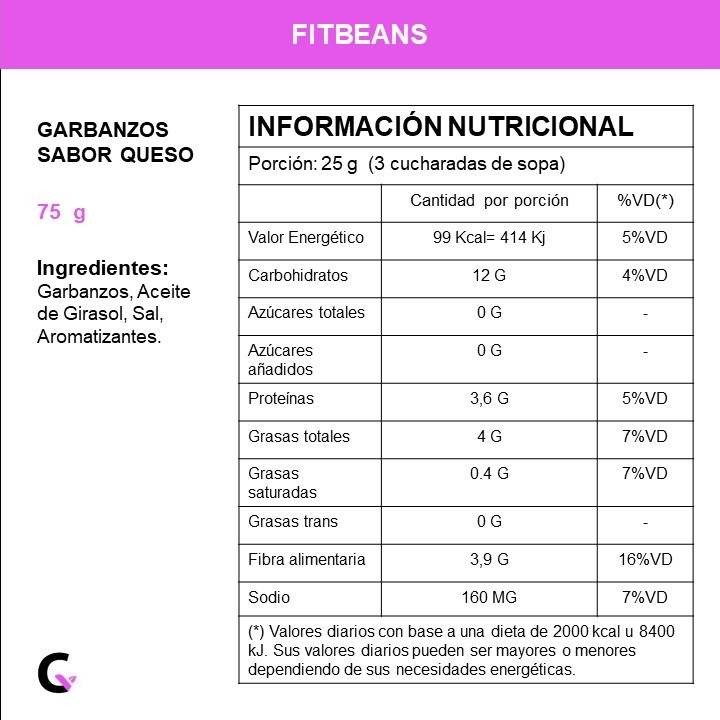 Garbanzos sabor queso x75g - FitBeans