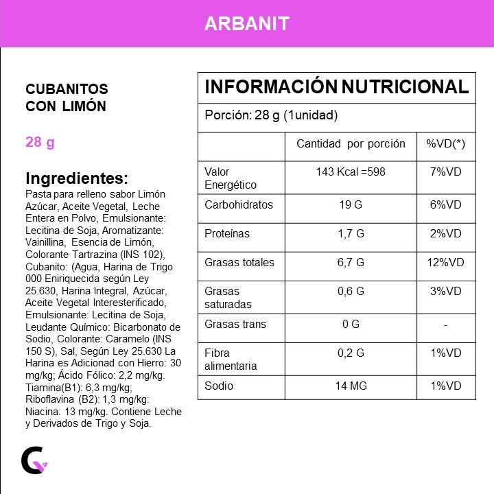 CUBANITOS con LIMON x12 unid - Arbanit