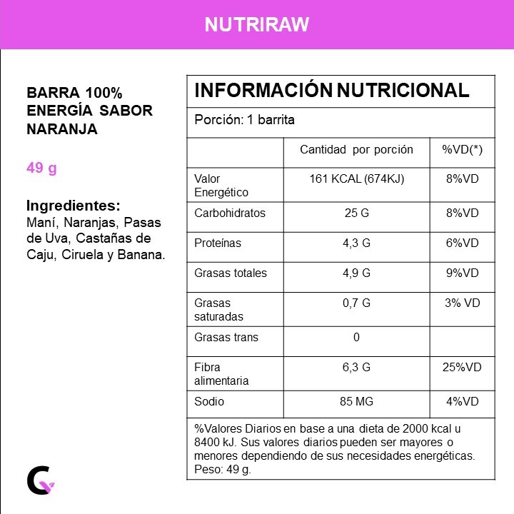 Caja x 12 barritas energéticas &quot;naranja&quot;