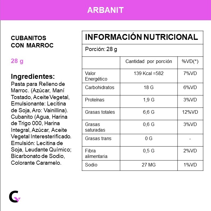 CUBANITOS con MARROC x12 unid - Arbanit