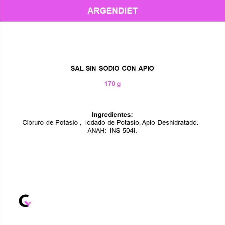 SAL (sin sodio) sabor APIO x170g - Argendiet