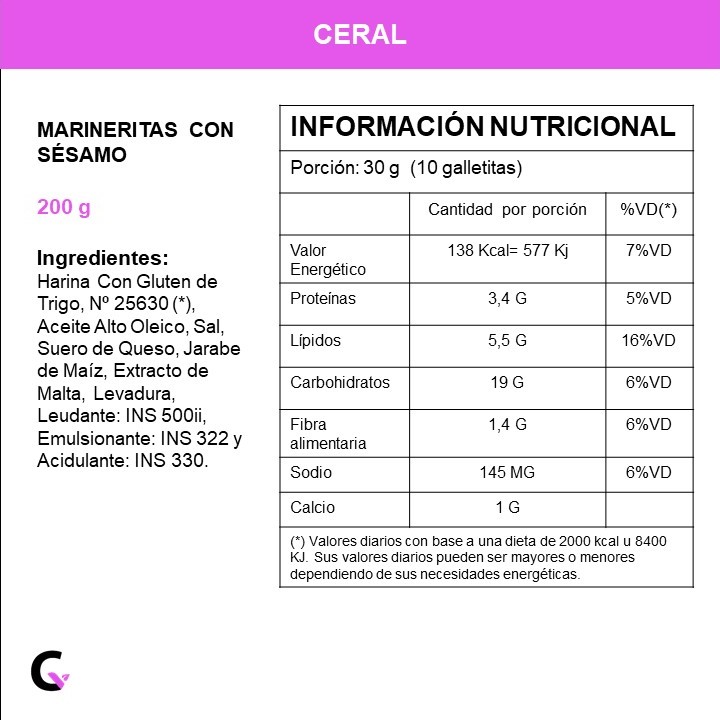 MARINERAS con SESAMO x200g - Ceral