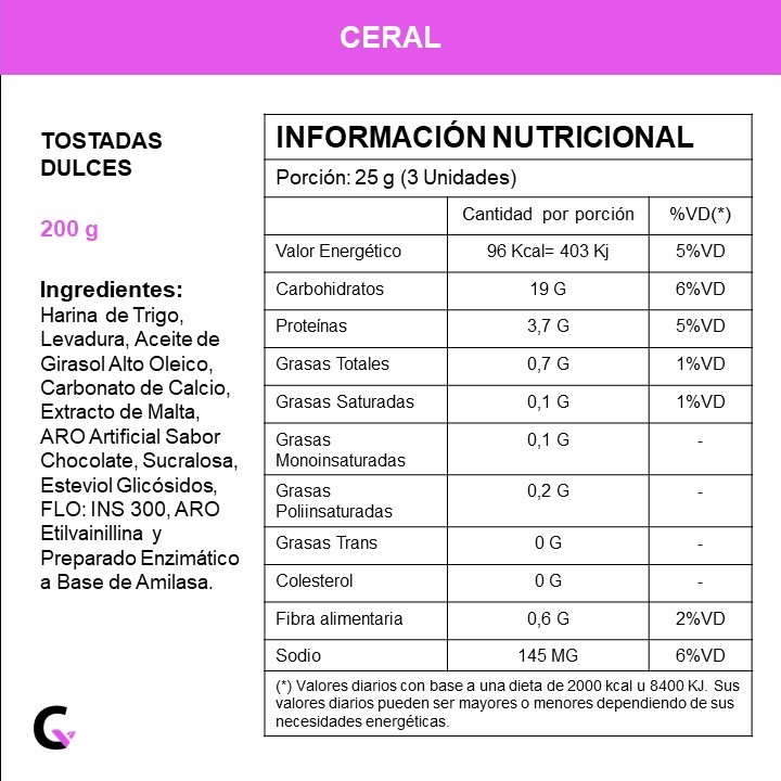 TOSTADAS DULCES x200g - Ceral