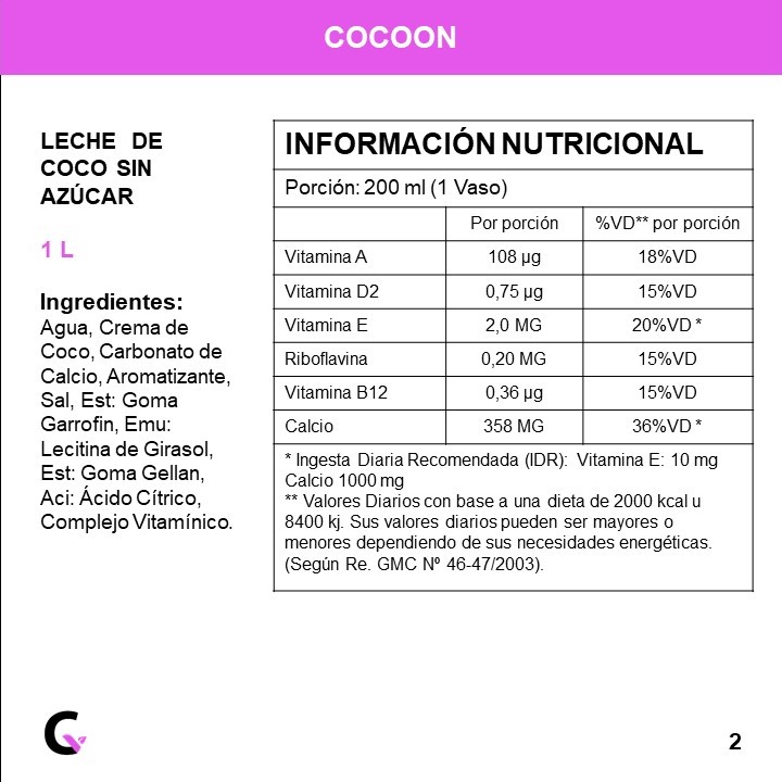 BEBIDA de COCO x1l - Cocoon