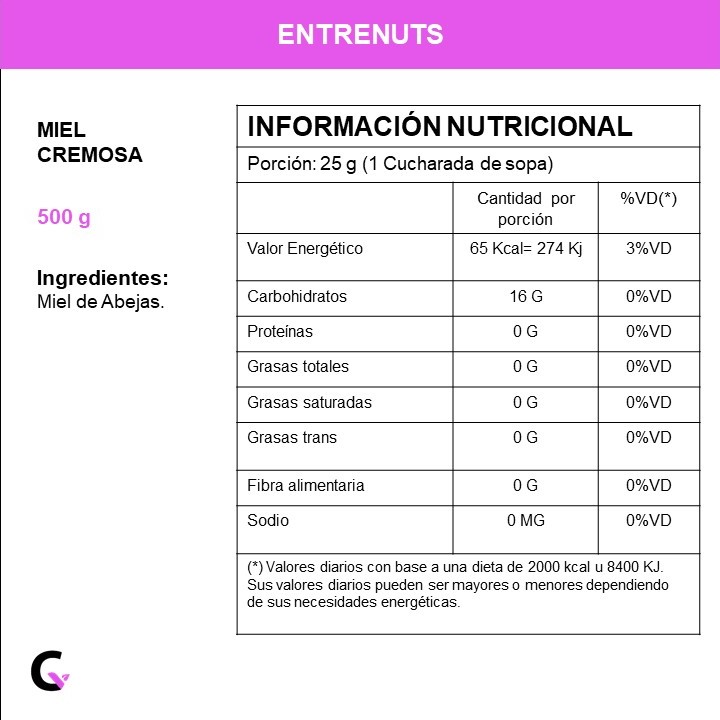 Miel CREMOSA x500g - Entrenuts