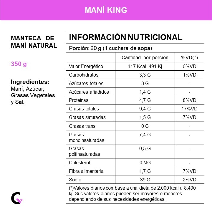 Manteca de mani x350g - Mani King