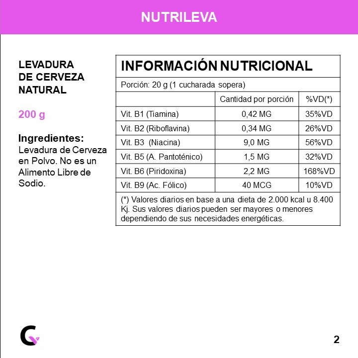 Levadura de cerveza NATURAL x200g - Nutrileva