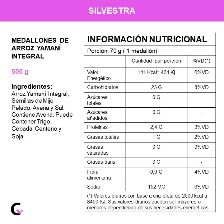 Medallones de arroz yamani integral x6 unidades - Silvestra