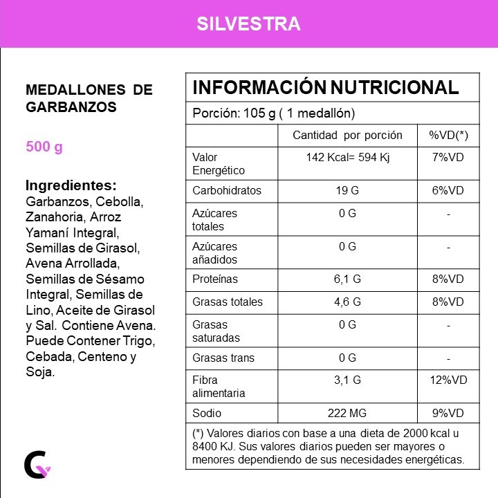 Medallones de garbanzos x4 unidades - Silvestra