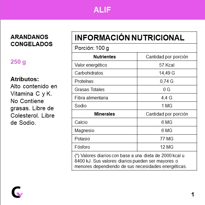 ARANDANOS congelados x250g - Alif