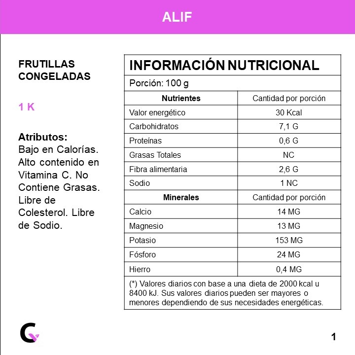 FRUTILLAS congeladas x1kg - Alif