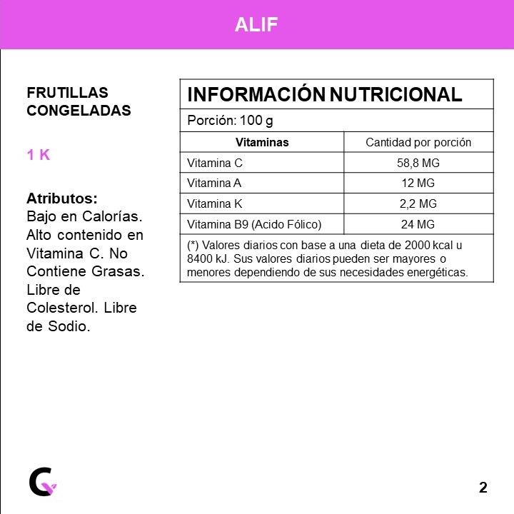 FRUTILLAS congeladas x1kg - Alif