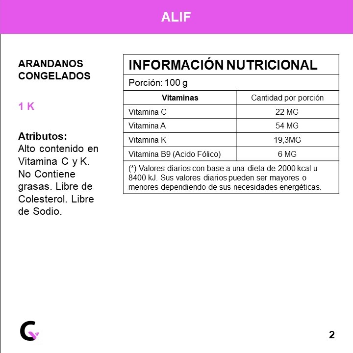 ARÁNDANOS congelados x1kg - Alif