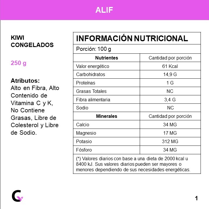 KIWI congelado x250g - Alif