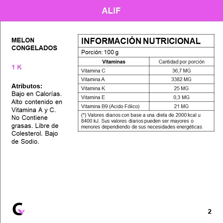 MELON congelado x1kg - Alif