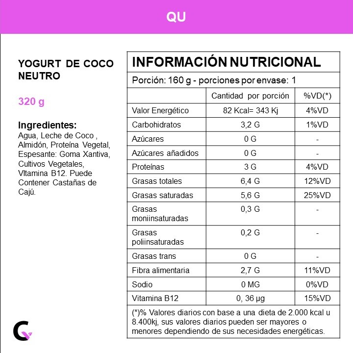 Yogurt de coco neutro x 320gr