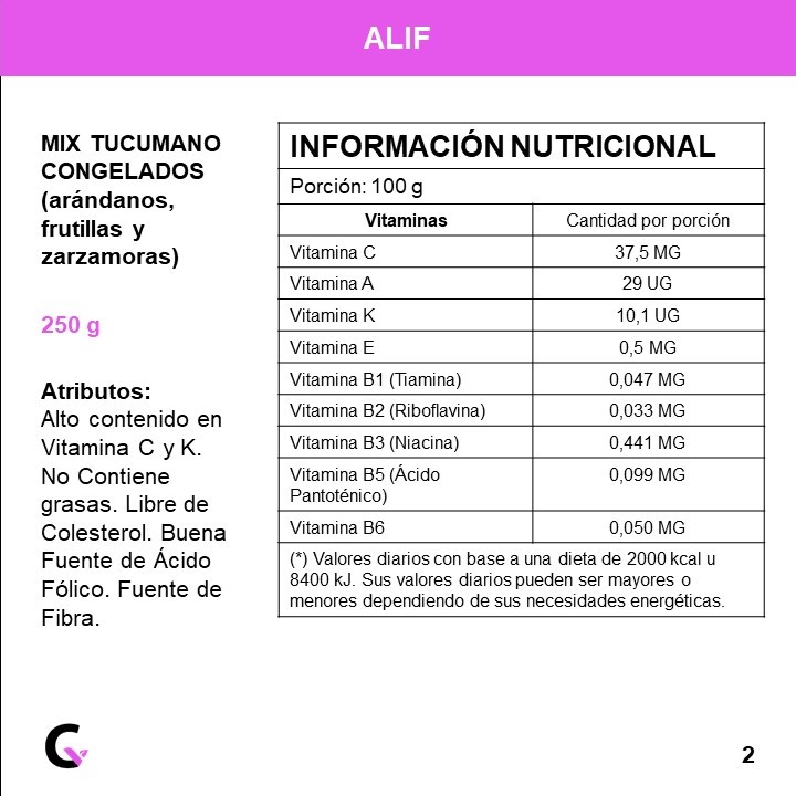 MIX TUCUMANO (arandanos, frutillas y zarzamoras) x250g - Alif