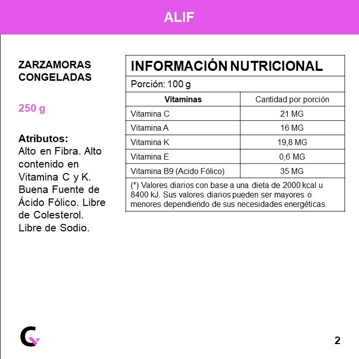 ZARZAMORA congeladas x250g - Alif