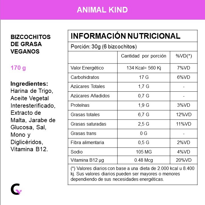 BIZCOCHITOS de grasa VEGANOS x170g - Animal Kind