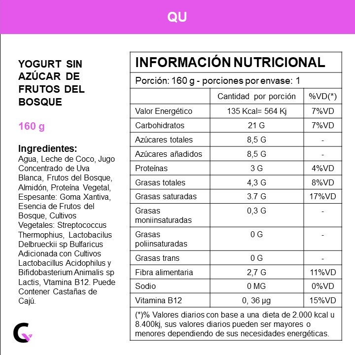 Yogurt s/azúcar sabor frutos del bosque