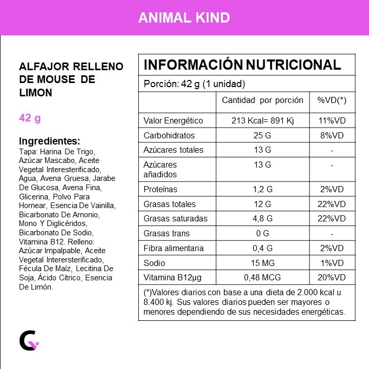 Caja x18 alfajores rellenos de LIMON - Animal Kind