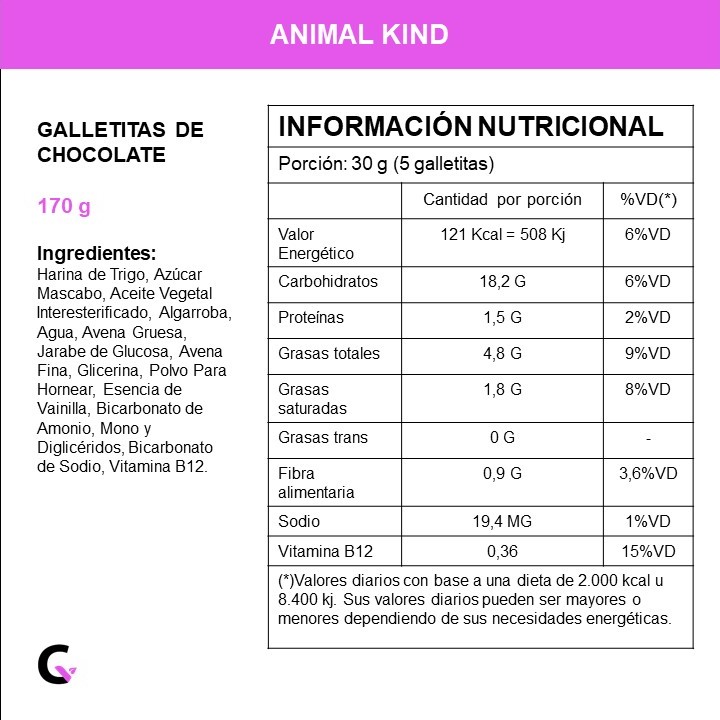 GALLETITAS de CHOCOLATE x170g - Animal Kind