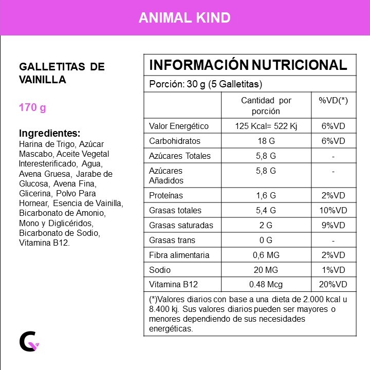 GALLETITAS de VAINILLA x170g - Animal Kind