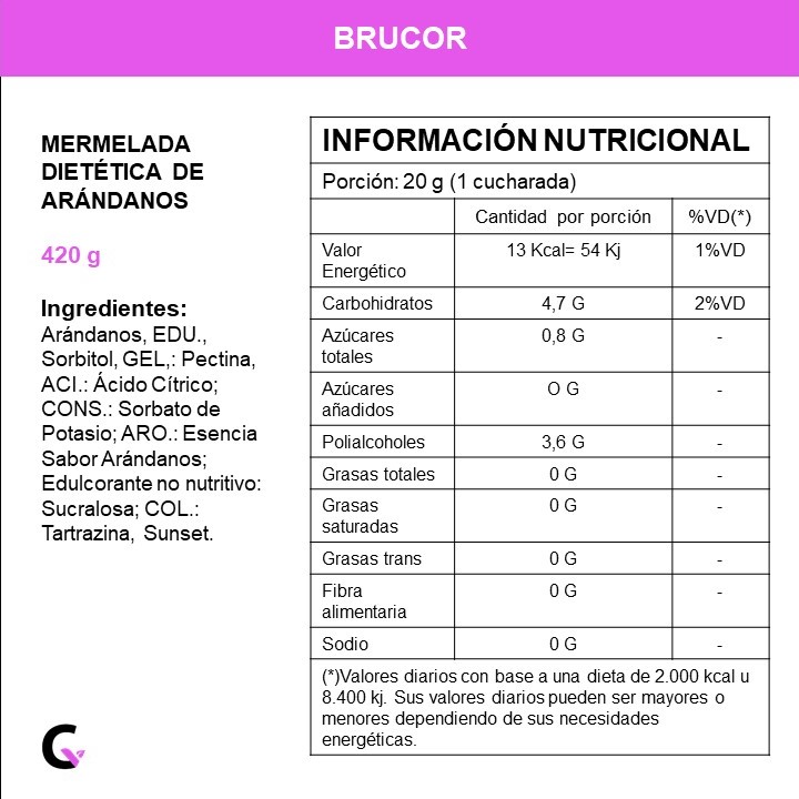 Mermelada de ARANDANOS DIETETICA x420g - Brucor