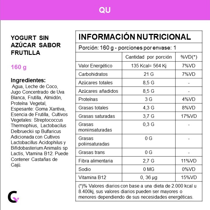 Yogurt s/azúcar sabor frutilla 