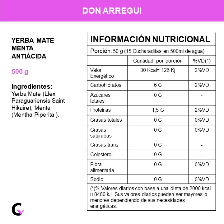 Yerba mate ANTIÁCIDA MENTA x500g