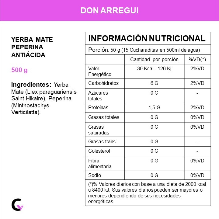 Yerba mate ANTIÁCIDA PEPERINA x500g