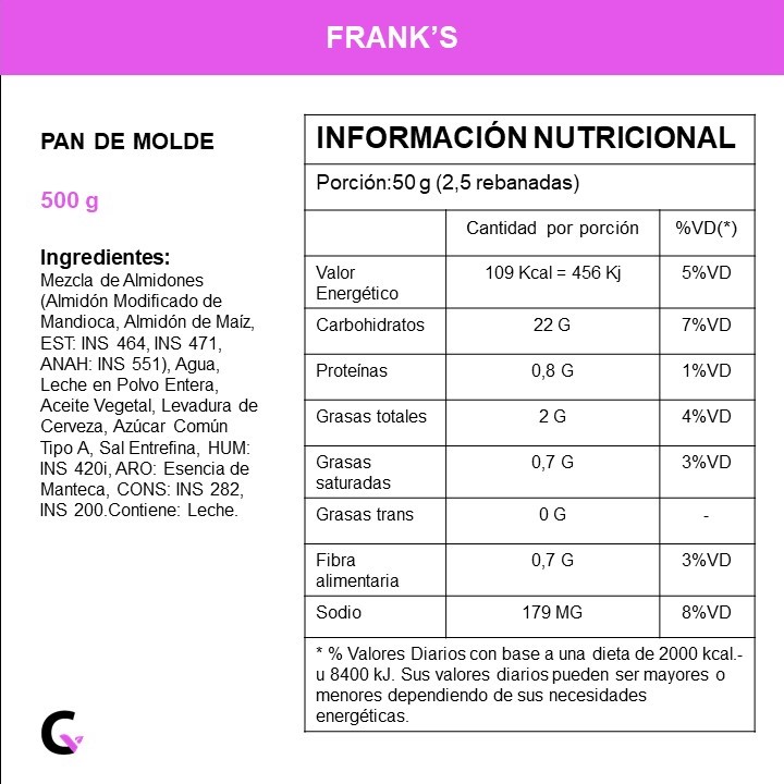 Pan de MOLDE x500g - Frank's