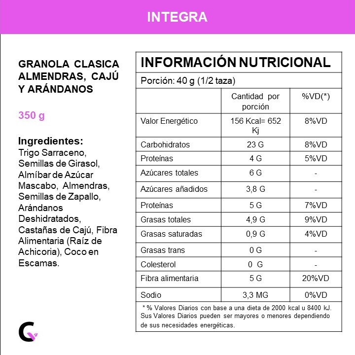 Granola CLASICA x350g - Integra