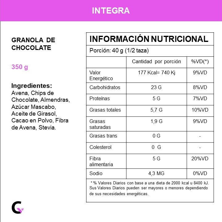 Granola de CHOCOLATE x350g - Integra