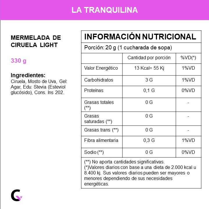 Mermelada de CIRUELA LIGHT x330g - La Tranquilina