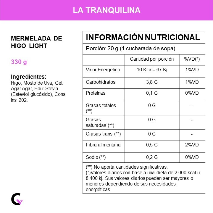 Mermelada de HIGO LIGHT x330g - La Tranquilina