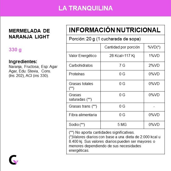 Mermelada de NARANJA LIGHT x330g - La Tranquilina