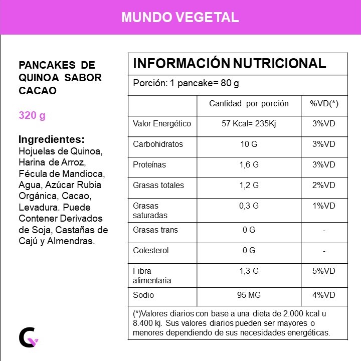 Pancake PROTEICO sabor CACAO x320g - Mundo Vegetal