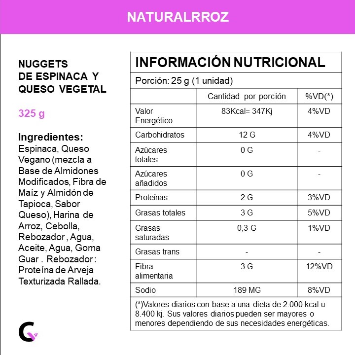 Nuggets de espinaca x325g - Naturalrroz