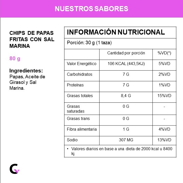 Chips de papas rústicas y sal marina 