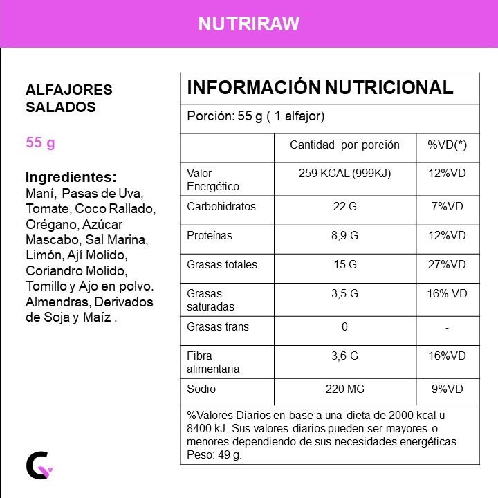 Caja x8 alfajor SALADO de tomate y especias  - Nutriraw