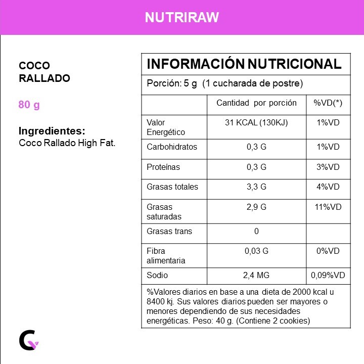 Coco rallado x80g - Nutriraw