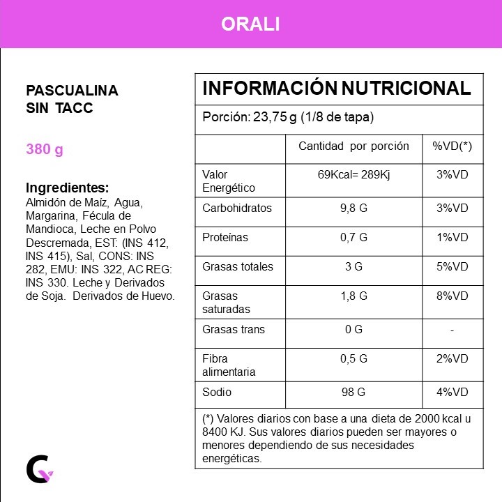 PASCUALINA SIN TACC - Orali