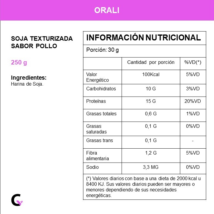 SOJA TEXTURIZADA sabor POLLO x250g - Orali